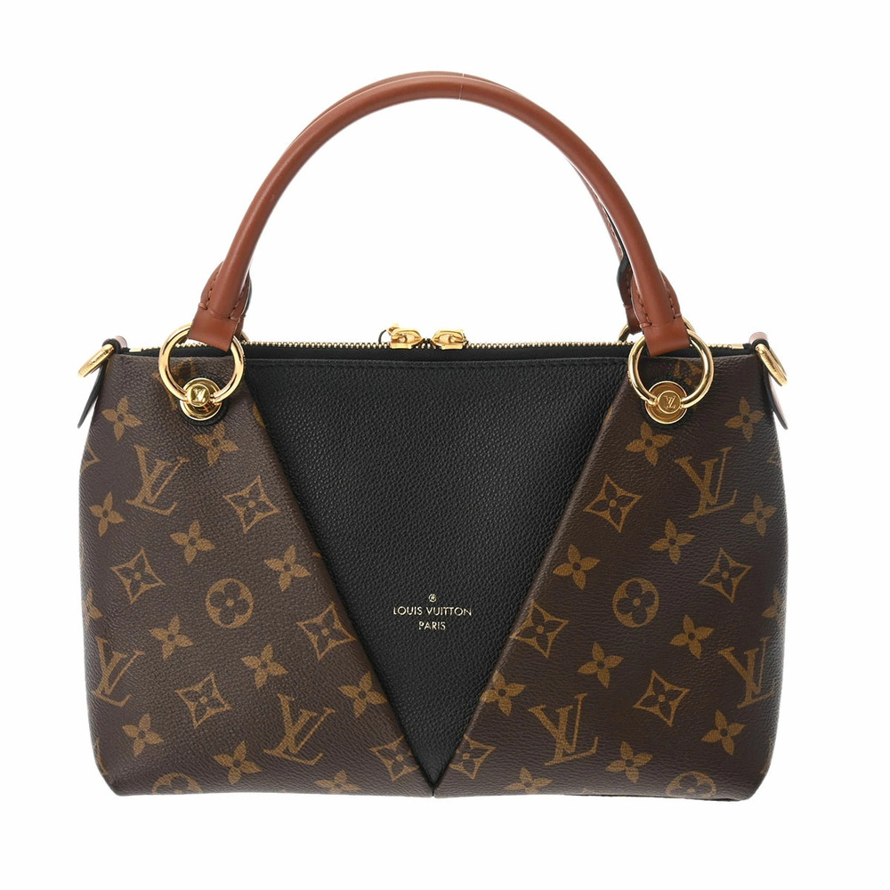 LOUIS VUITTON Monogram V Tote Noir Black Leather Canvas Handbag